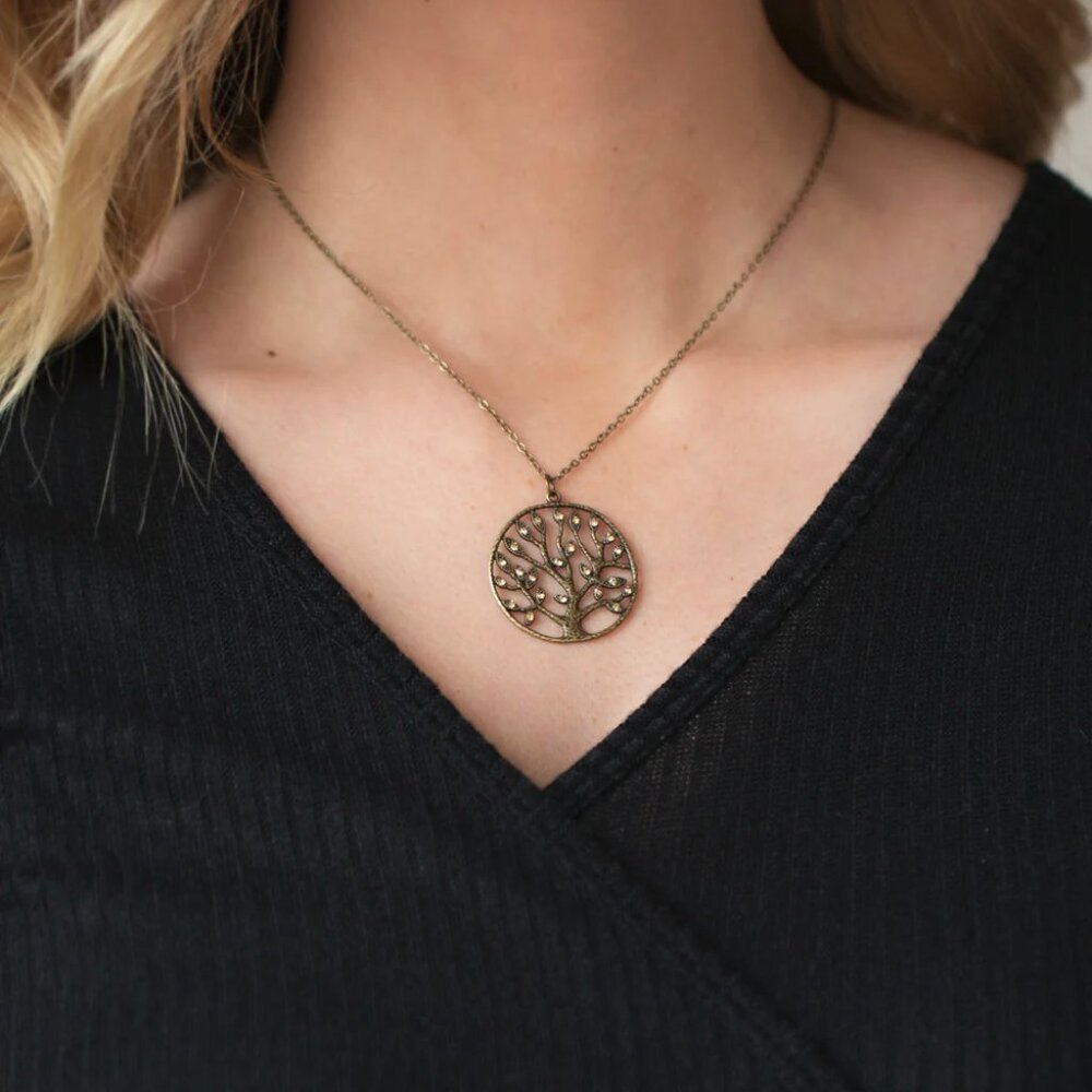 Paparazzi Jewelry - Save The MONEY Trees - Brass Necklace - Vintage